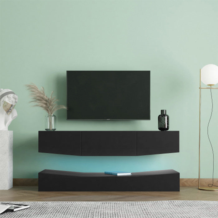 Three drawers MDF WALL-MOUNTED TV Cabinet with black finish