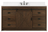 Rafter 60" Bathroom Vanity, Rustic Brown