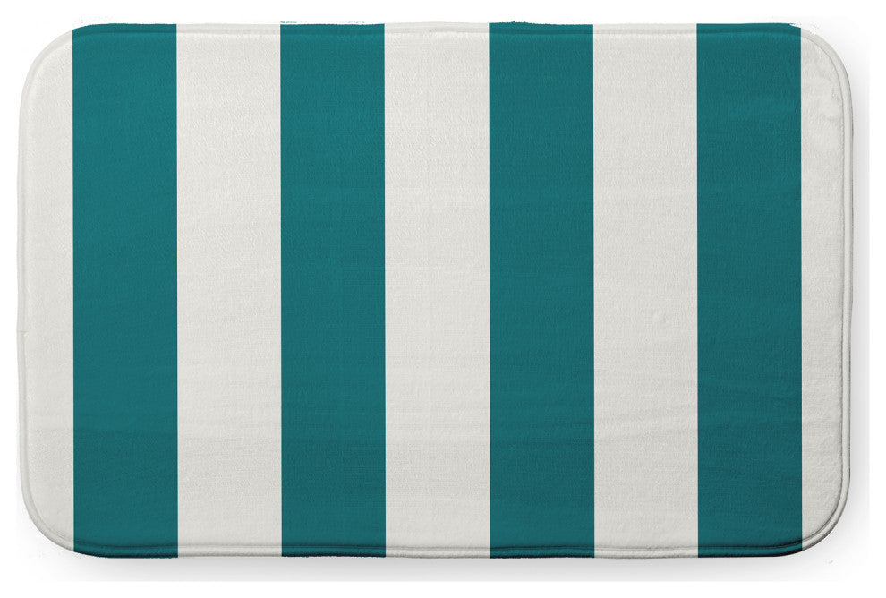 34" x 21" Graduated Stripe Bathmat, Ocean Teal