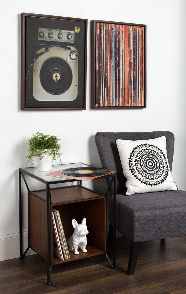 Sylvie High Fidelity 18x24 Walnut Brown Framed Canvas Wall Art