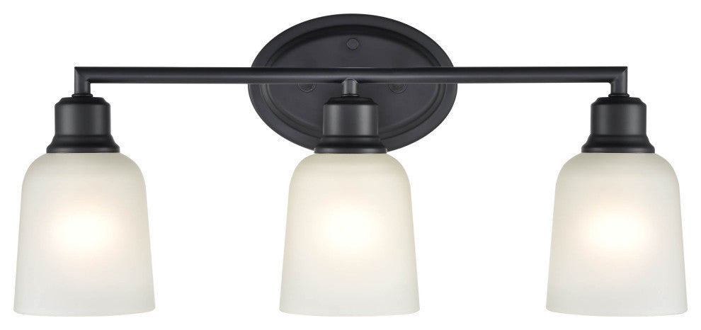 Amberle Collection 3 Light 22" Matte Black Bathroom Vanity Light