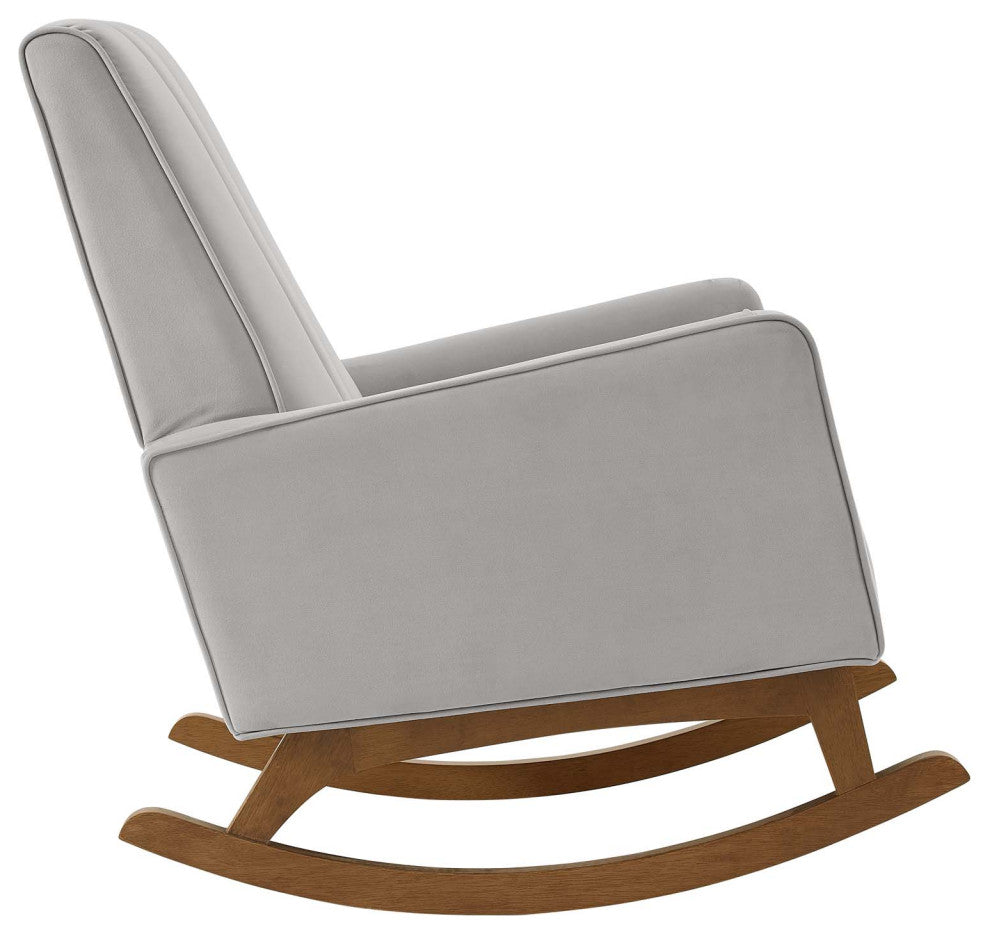 Sway Performance Velvet Rocking Chair Light Gray