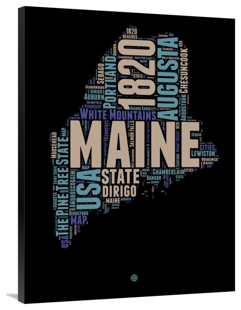 "Maine Word Cloud 1" Fine Art Print