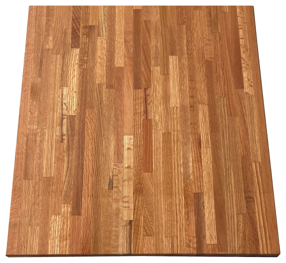 26" Deep Edge Grain Butcher Block Countertop 1.5" Thick, Red Oak, 26" X 26"