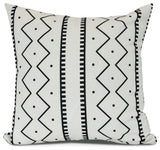 Mudcloth, Geometric Print Pillow, Cream, 18" x 18"