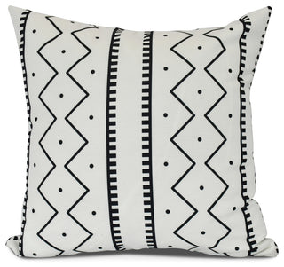 Mudcloth, Geometric Print Pillow, Cream, 18" x 18"
