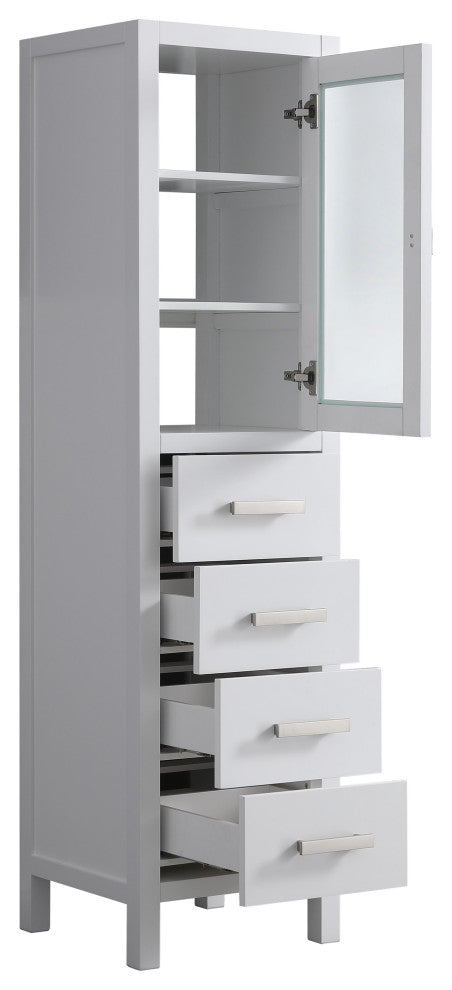London 66" Linen Cabinet, White