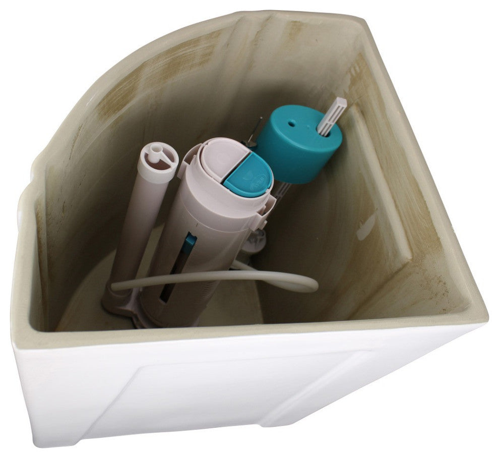 Dual Flush Corner Toilet Tank White Sheffield Grade A Vitreous China