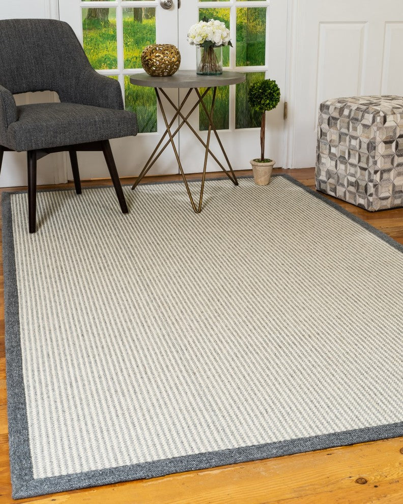 Natural Area Rugs 100% Recycled Fiber Westminster White Grey PET Rug, 9'' X 12''