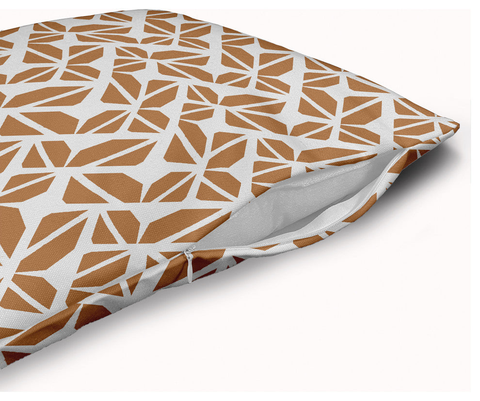 Kaleidoscope Graffiti Accent Pillow With Removable Insert, Caramel, 20"x20"