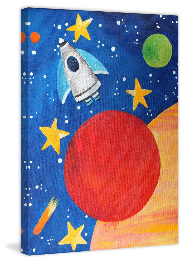 Marmont Hill, "Red Planet Rocket" by Nicola Joyner on Wrapped Canvas, 30x45