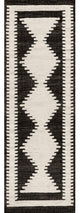Sante Fe Southwestern Wool Blend Area Rug, Black 2' 6" x 8'