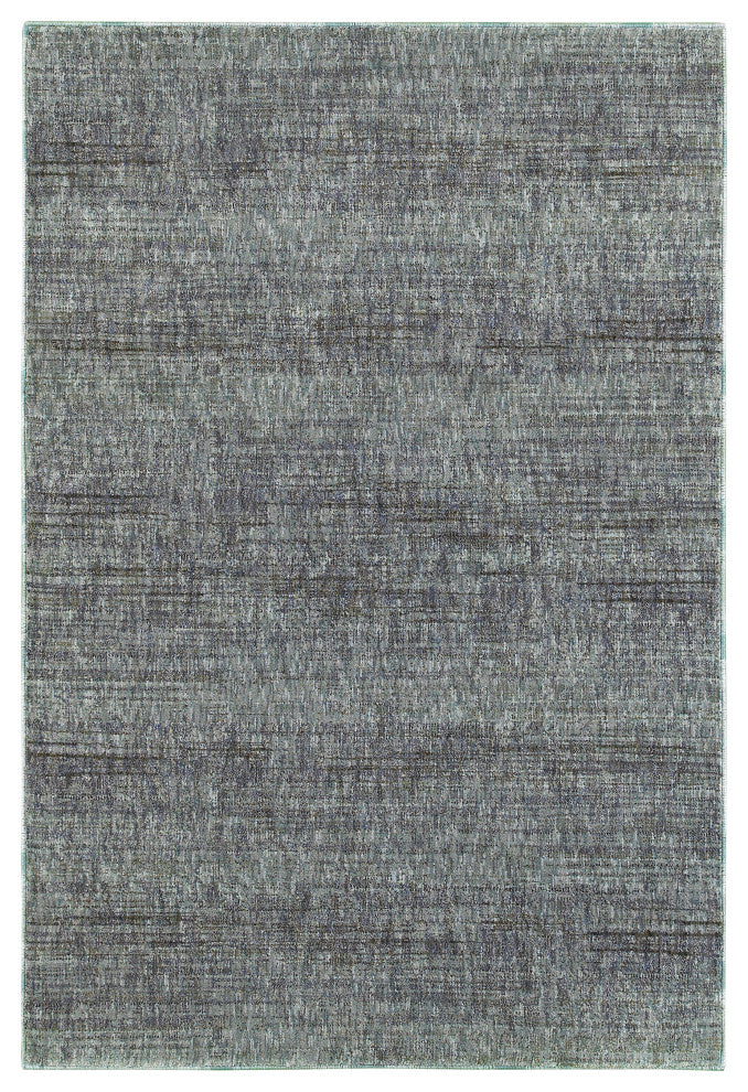 Oriental Weavers Atlas Collection Blue/ Grey Solid Indoor Area Rug 5'3"X7'3"
