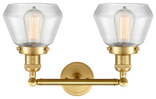 Fulton 2 Light Bath Vanity Light, Satin Gold, Clear