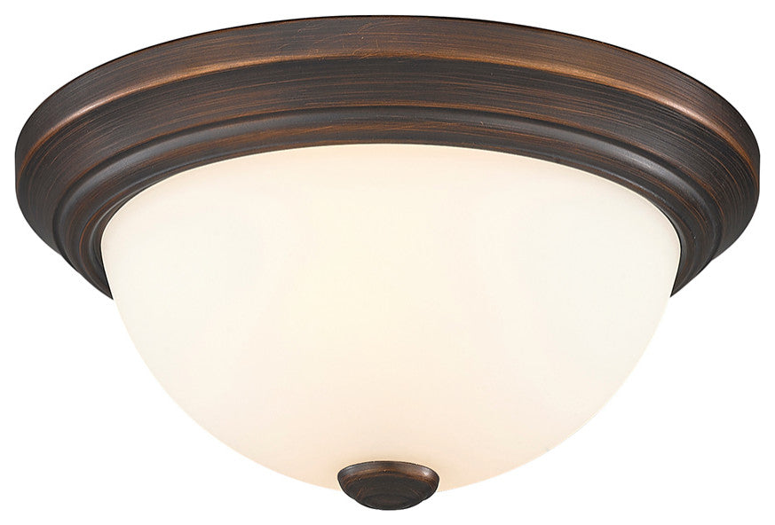 2 Light 11" Rubbed Bronze Flushmount