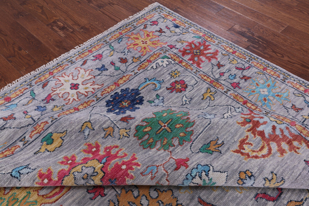9' 1" X 12' 1" Turkish Oushak Hand Knotted Wool Rug - Q14955