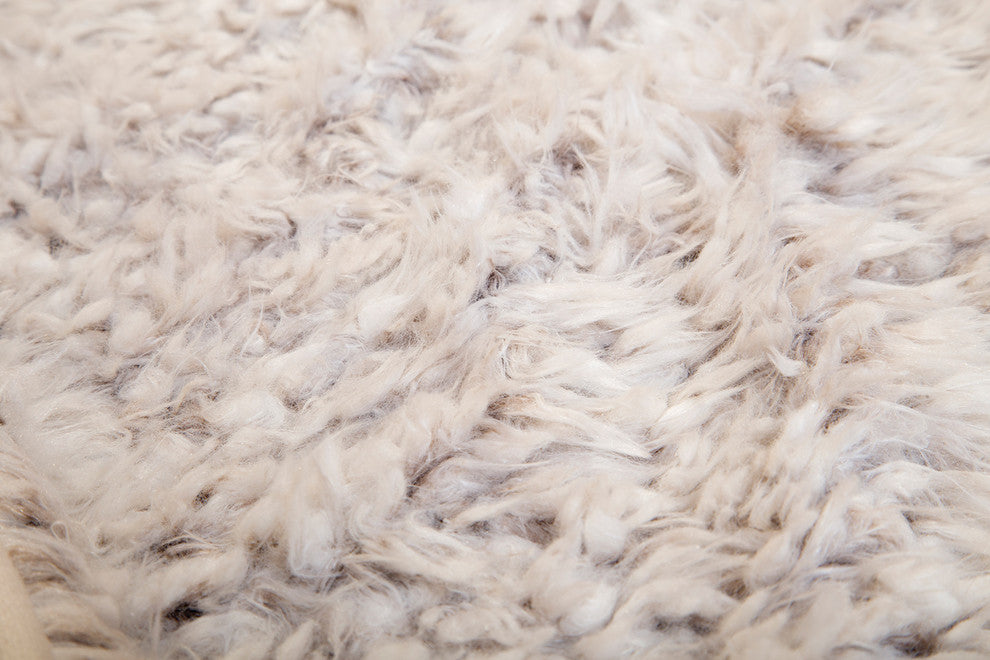 Faux Fur Throw Blanket, Off-White Shaggy Plush