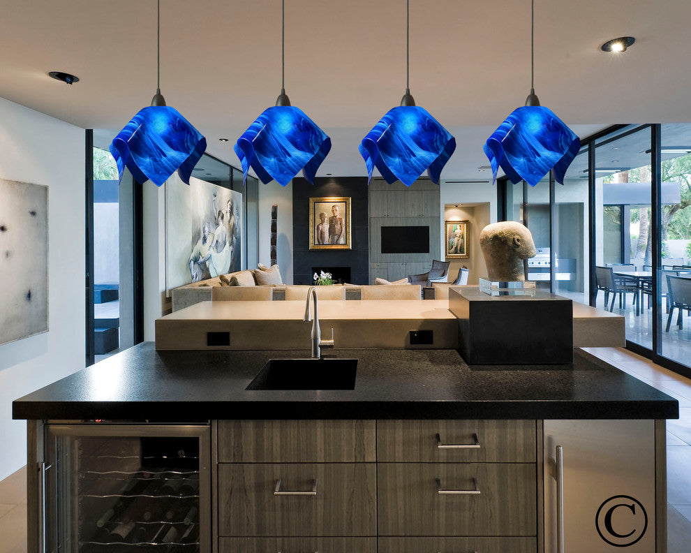 Jezebel Radiance Flame Track Light, Large, Cobalt Blue