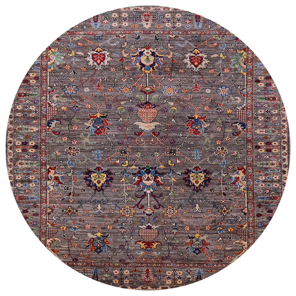 Ahgly Company Indoor Round Mid-Century Modern Area Rugs, 7' Round