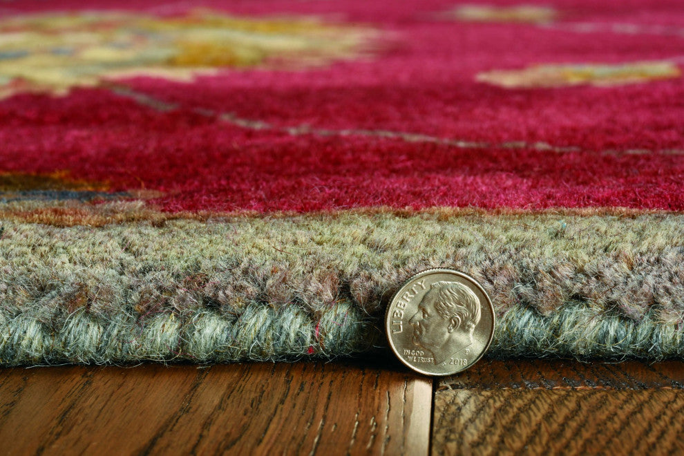 HomeRoots 8' x 10' 6" Wool Red Area Rug