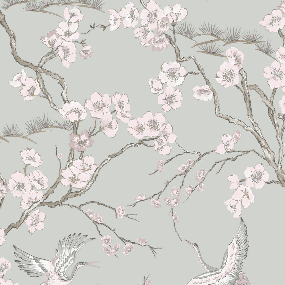 Transform Heron Peel and Stick Wallpaper, Gray