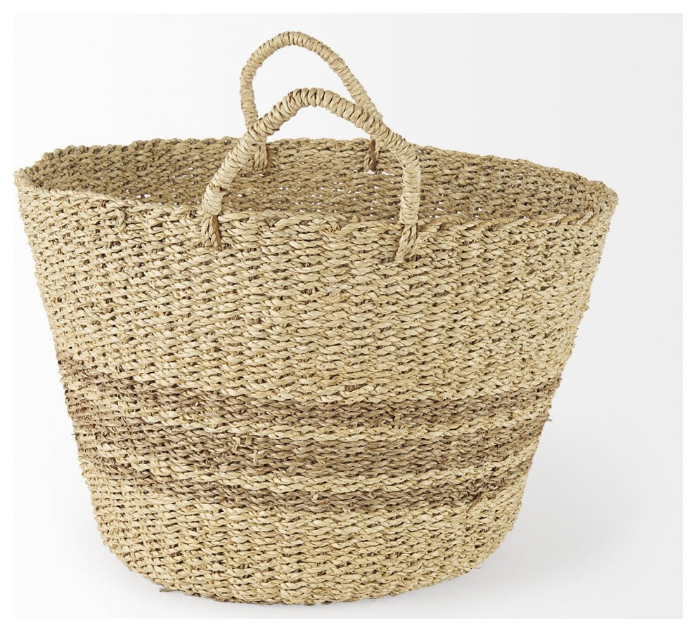 Set of Two Detailed Wicker Storage Baskets