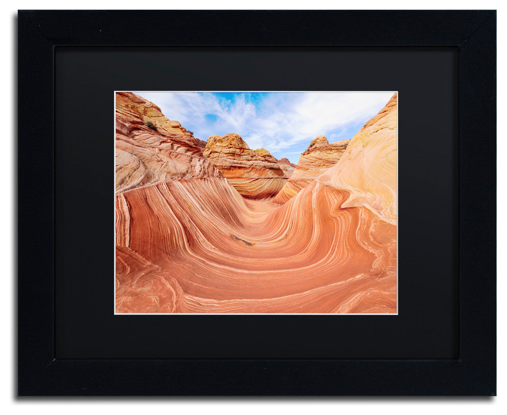 Michael Blanchette 'Trough at The Wave' Art, Black Frame, Black Mat, 14x11