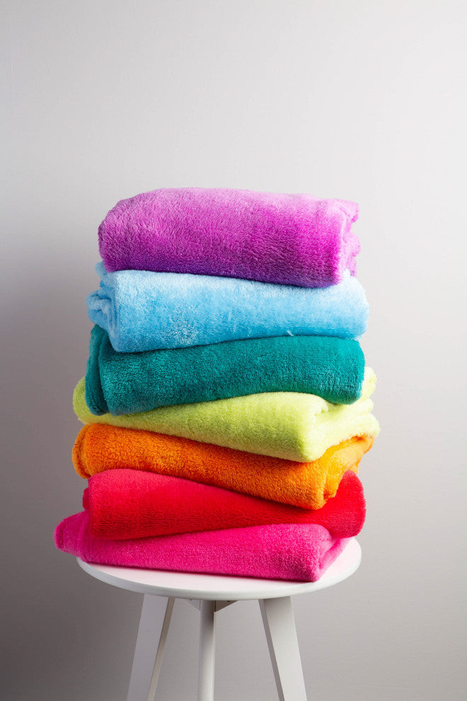 2Pk Bright Orchid Fuzzy Fleece Throw 50X60