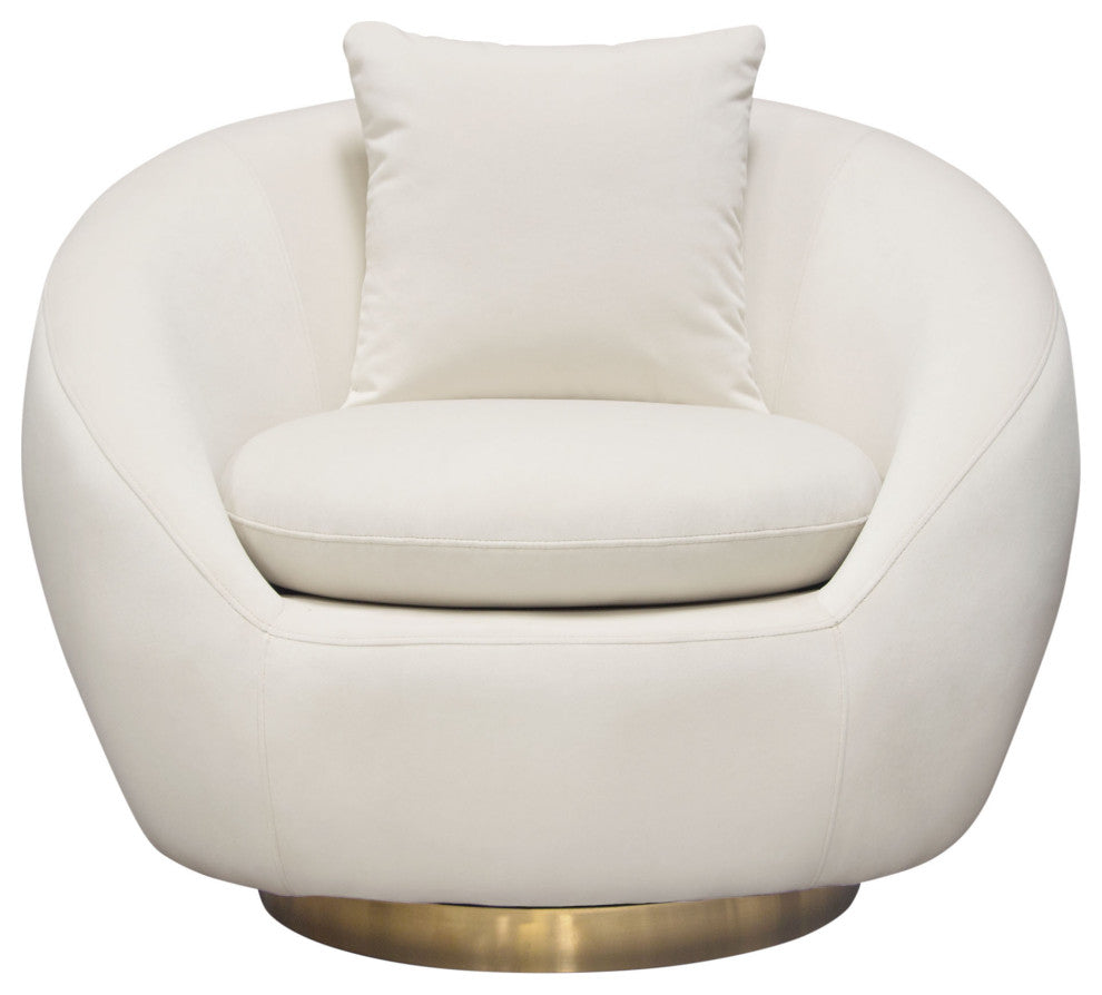 Celine Swivel Accent Chair, Light Cream