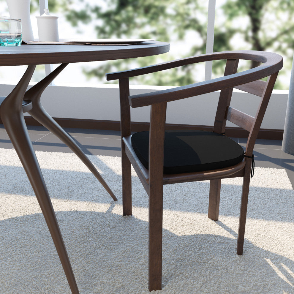 LeisureMod Modern Dining Chair Cushion Pads, Black