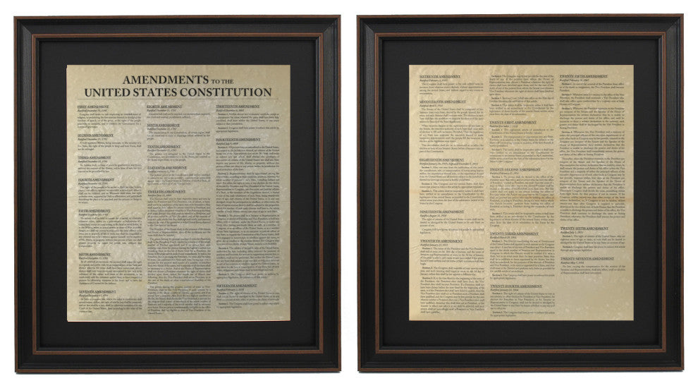 Framed Amendments to the United States Constitution Set