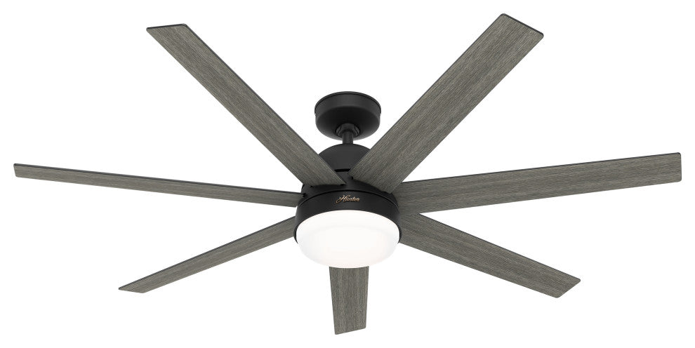 Hunter 60" WiFi Phenomenon Matte Black Ceiling Fan With LED Light, Wall Control