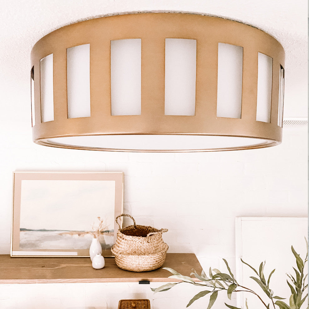 Kirby 2 Light Ceiling Mount, Vibrant Gold