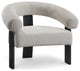Winston Boucle Fabric Upholstered Accent Chair, Cream, Black Finish