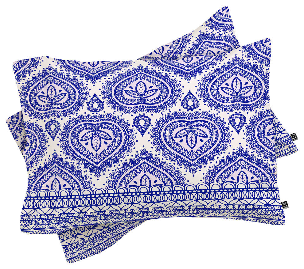 Deny Designs Aimee St Hill Decorative Blue Pillow Shams, Queen