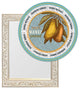 Mango Wood Rectangular Wall Mirror Vintage Carving, Rustic White, Gold Patina