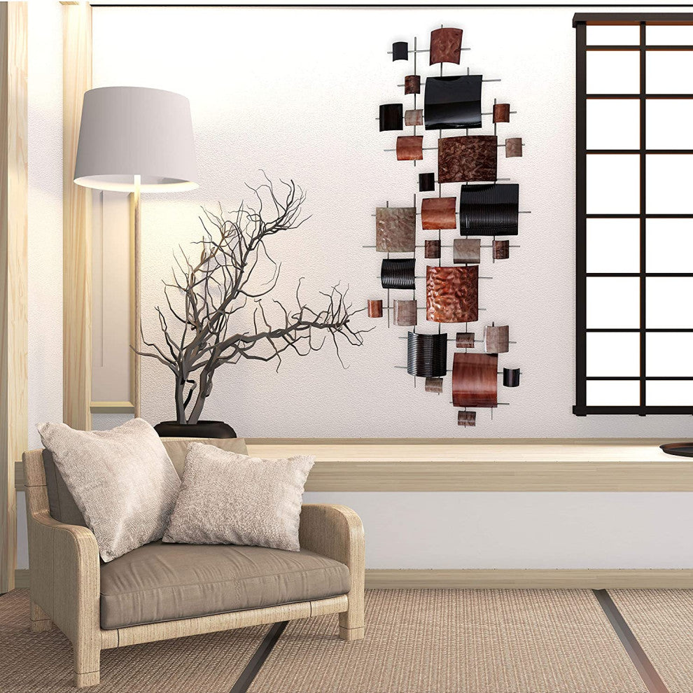 Modernist Floating Squares Wall Decor, 59.75 Inches