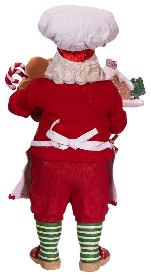 Kurt Adler 10.5" Fabrich Gingerbread Chef Santa