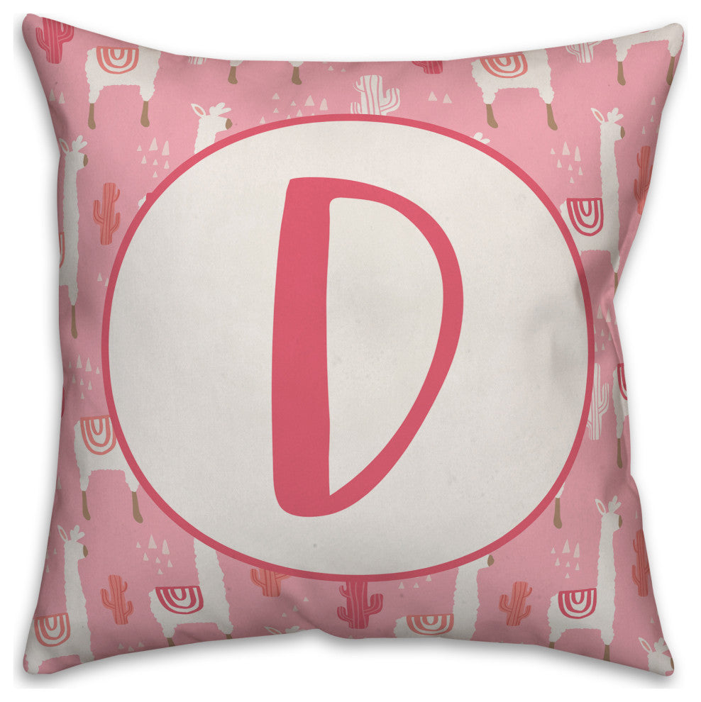 Monogram Lllama Pattern - D 16x16 Spun Poly Pillow
