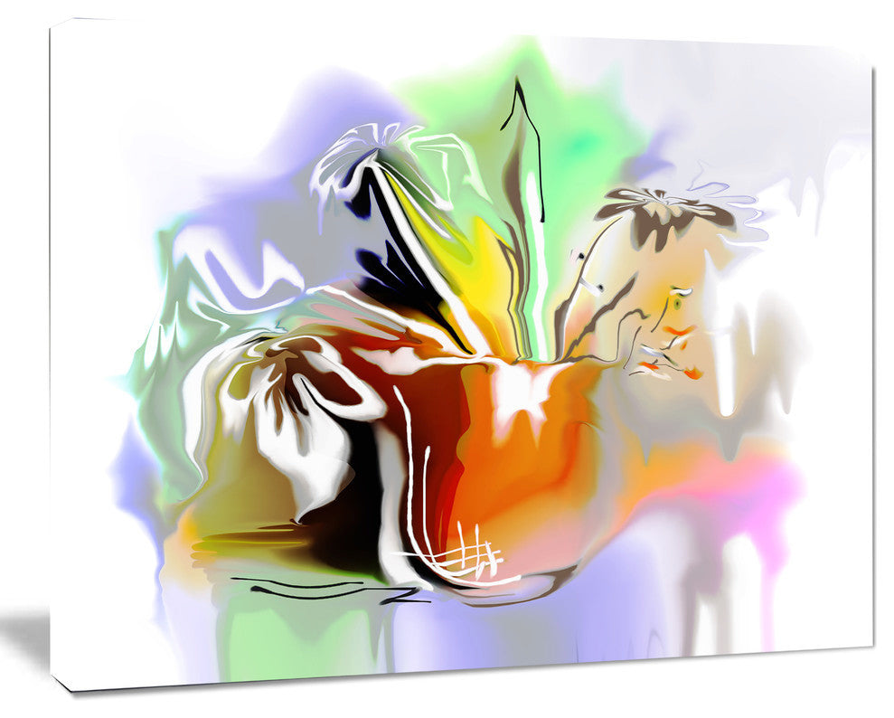 Bouquet of Abstract Flowers, Extra Large Floral Wall Art, 40"x30"