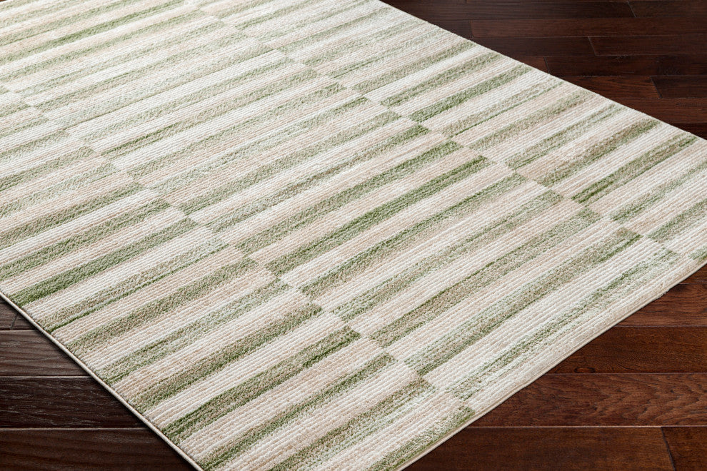 Surya San Francisco SFO-2320 Machine Woven Area Rug, Ivory, 5'3" x 7'