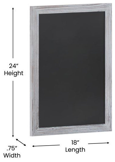 Canterbury Wall Mount Magnetic Chalkboard Sign Set- 18" x 24", White Washed, 18" X 24"