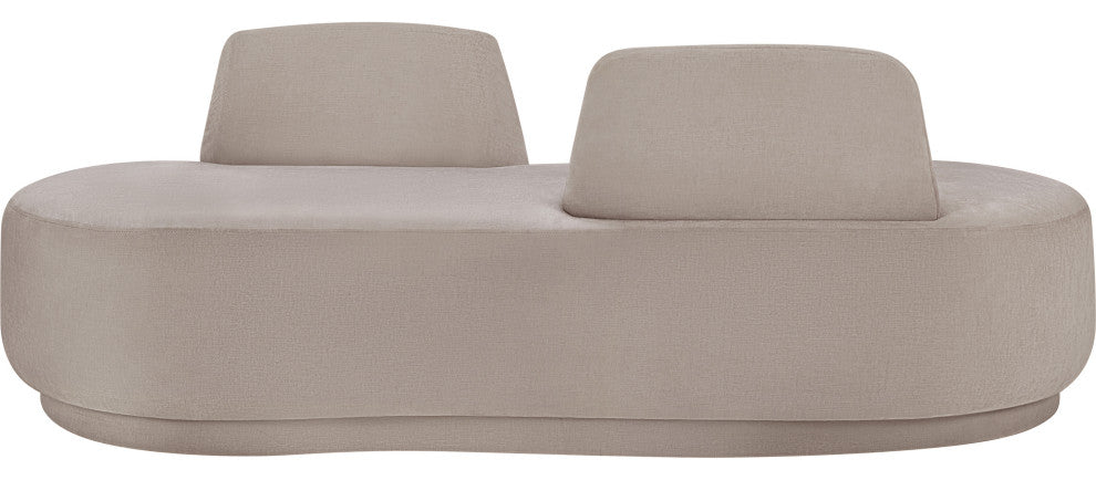 Argyle Upholstered Chaise/Loveseat, Beige, Chenille Fabric