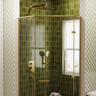 CRANACH CROZET 10-Inch Square Rain Shower System, Multifunction handshower, Brushed Gold
