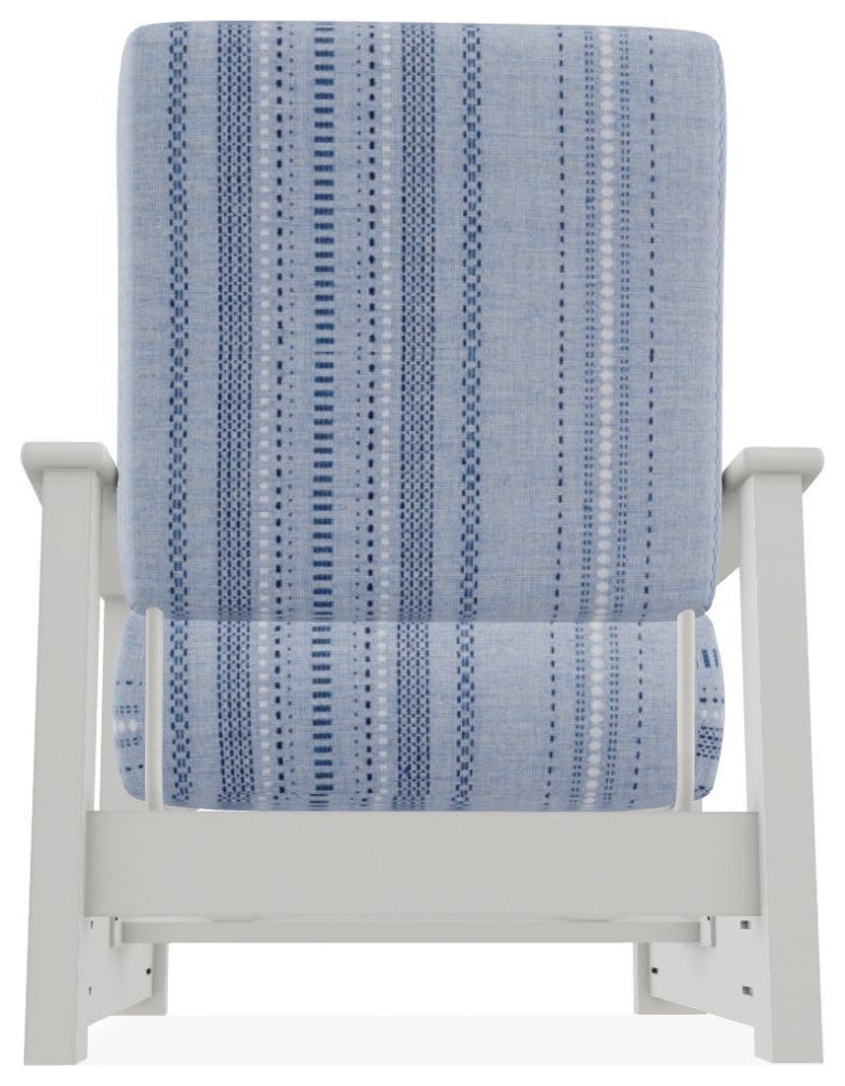 Leeward Deep Seat Outdoor Armchair with Hidden Motion, Copeland Chambray/Snow