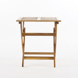 GDF Studio Versaille Outdoor Foldable Acacia Wood Bistro Table, Natural