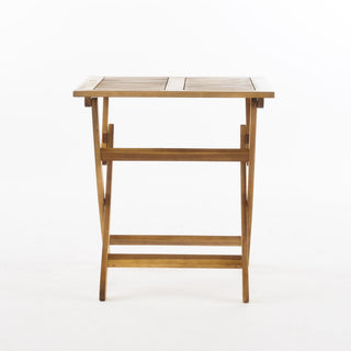 GDF Studio Versaille Outdoor Foldable Acacia Wood Bistro Table, Natural