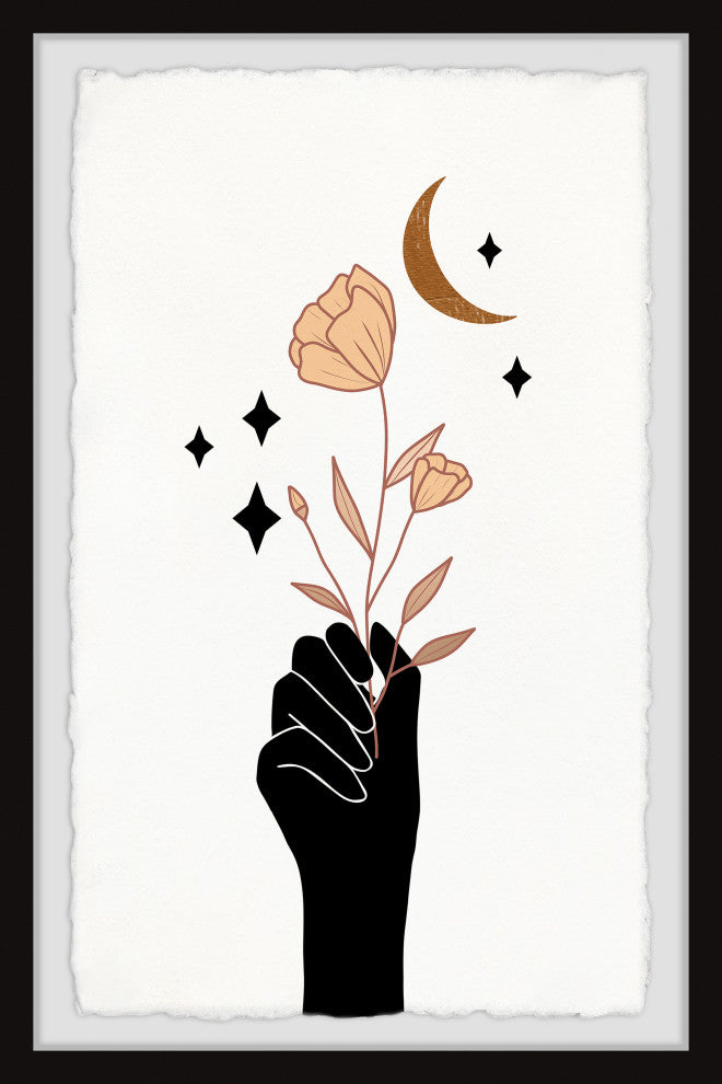 "Moon and Flower" Framed Painting Print, 30x45