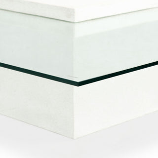 Safavieh Couture Sophibeth Concrete Coffee Table, Ivory/Clear