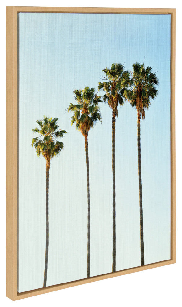 Sylvie Four Palm Trees Framed Canvas by Simon Te, 23x33